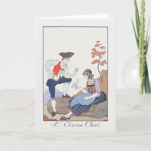 George Barbier, Art Deco Hartelijk dank Bedankkaart (Voorkant)