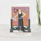 George Barbier, Art Deco Hartelijk dank Bedankkaart (Voorkant)