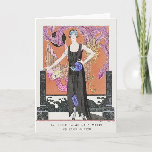 George Barbier, Art Deco Hartelijk dank Bedankkaart (Voorkant)