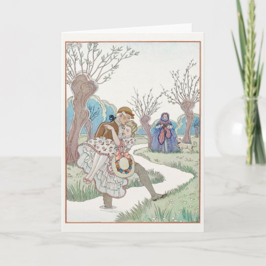 George Barbier, Art Deco Hartelijk dank Bedankkaart (Voorkant)