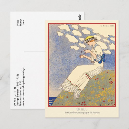 George Barbier  Art Deco Mode Briefkaart (Voorkant / Achterkant)
