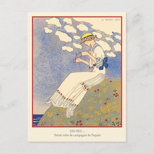 George Barbier  Art Deco Mode Briefkaart (Voorkant)