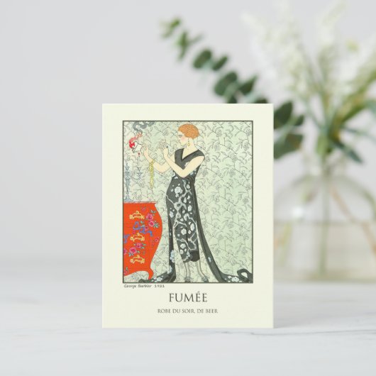 George Barbier  Art Deco Mode Fumee Briefkaart (Staand voorkant)