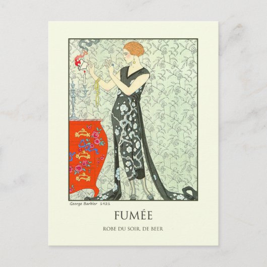 George Barbier  Art Deco Mode Fumee Briefkaart (Voorkant)