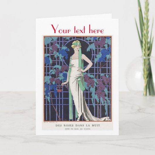 George Barbier Art Deco mode Hartelijk dank Bedankkaart (Voorkant)