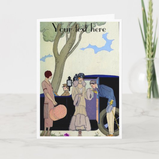 George Barbier Art Deco mode Hartelijk dank Bedankkaart (Voorkant)