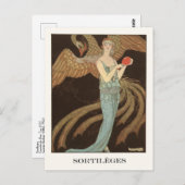 George Barbier Art Deco Mode Illustratie Briefkaart (Voorkant / Achterkant)