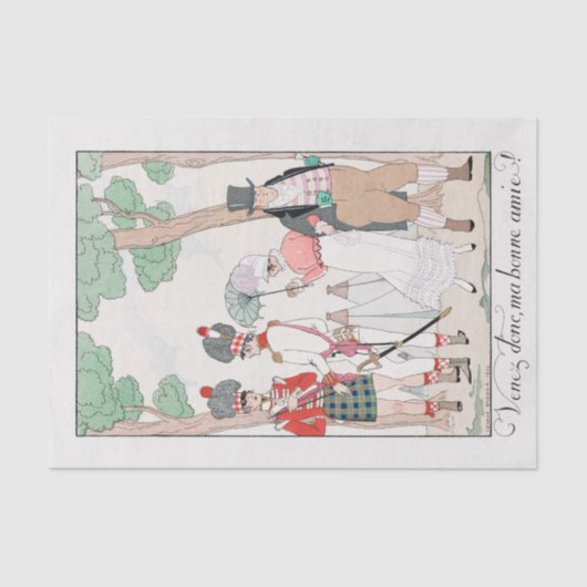 George Barbier, Art Deco Tissue Paper Tissuepapier (Voorkant)