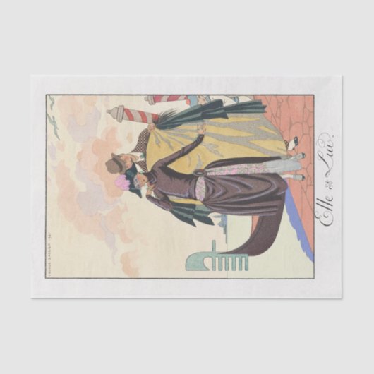 George Barbier, Art Deco Tissue Paper Tissuepapier (Voorkant)