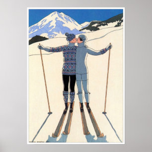  George Barbier Couple Skiing 1925 Fine Ar Poster