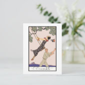George Barbier  Deco Mode L'Escarpolette Briefkaart (Staand voorkant)