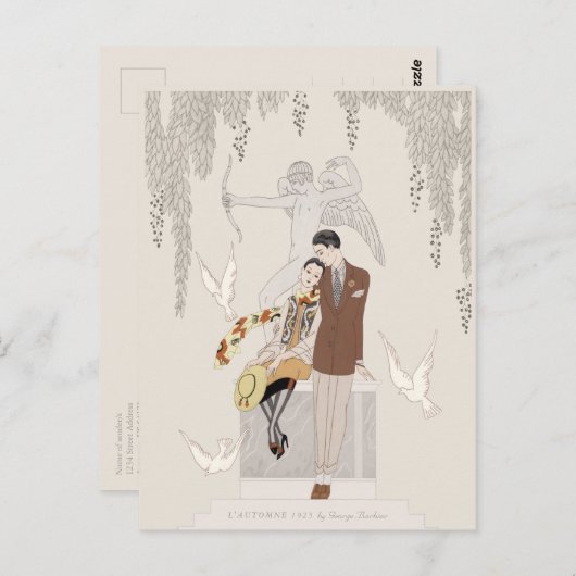 George Barbier L'Automne Autumn 1925 Lovers CC1226 Briefkaart (Voorkant / Achterkant)