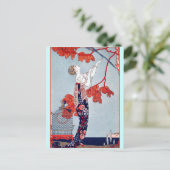 George Barbier "L'Oiseau Volage" 1914 Briefkaart (Staand voorkant)