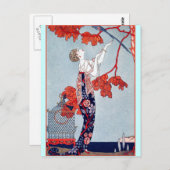 George Barbier "L'Oiseau Volage" 1914 Briefkaart (Voorkant / Achterkant)