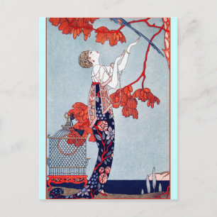 George Barbier "L'Oiseau Volage" 1914 Briefkaart