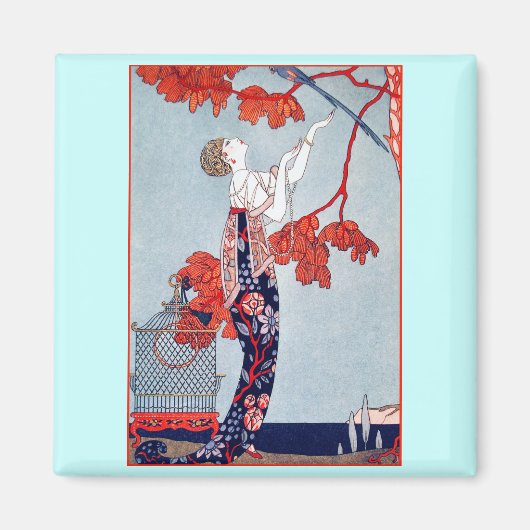 George Barbier "L'Oiseau Volage" 1914 Magneet (Voorkant)
