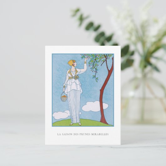 George Barbier plukken fruit Franse Mode Briefkaart (Staand voorkant)