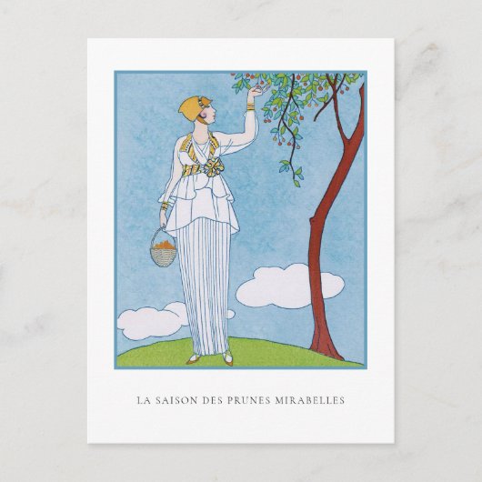George Barbier plukken fruit Franse Mode Briefkaart (Voorkant)