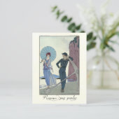 George Barbier Romance Zonder woorden Mode Bord Briefkaart (Staand voorkant)