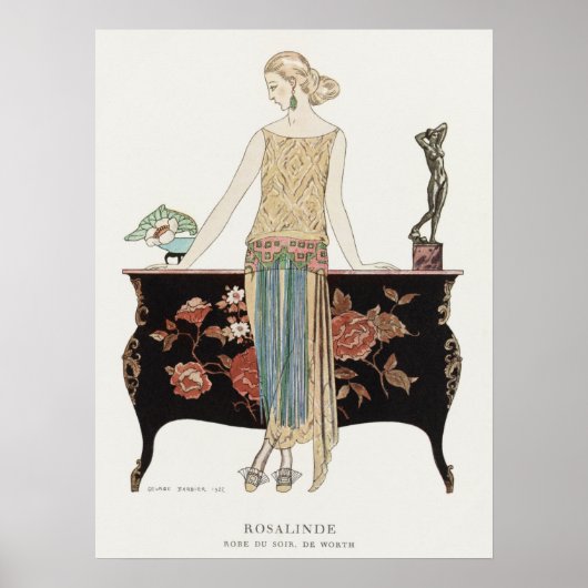 George Barbier, The Evening Robe, Mode 1922 Poster (Voorkant)