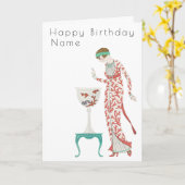 George Barbier vrouw met Urn Art Deco Birthday Kaart (Gele Bloem)