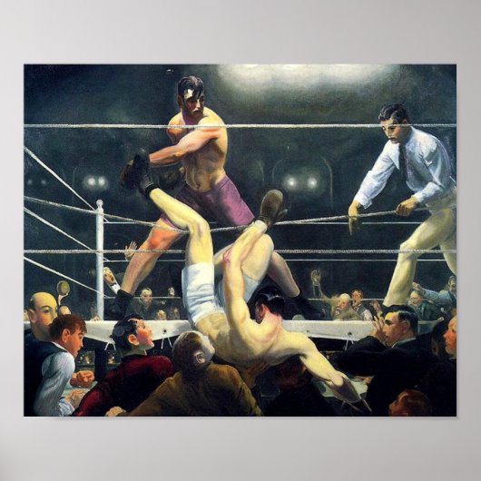 George Bellows Dempsey en Firpo Art van Boxing Poster (Voorkant)