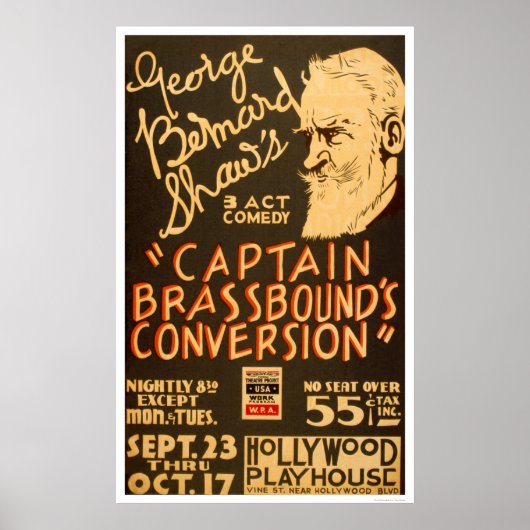 George Bernard Shaw 1938 WPA Poster (Voorkant)