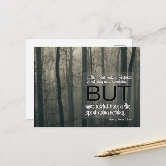 George Bernard Shaw Inspirerend citaat "fouten" Briefkaart (Voorkant / Achterkant in situ)