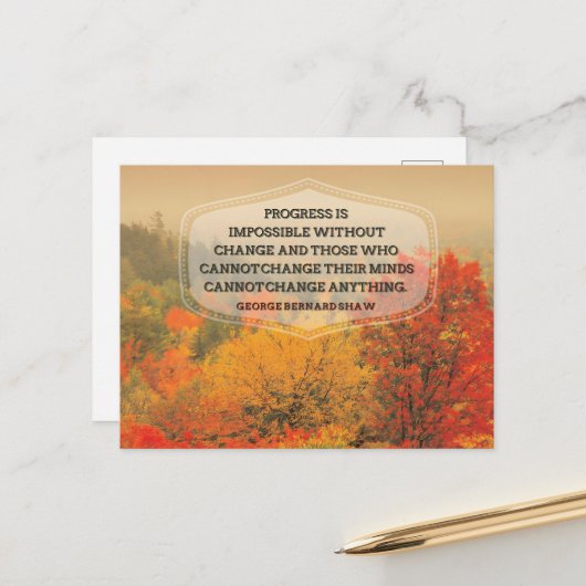 George Bernard Shaw Inspirerend uitspraak "Change" Briefkaart (Voorkant / Achterkant in situ)
