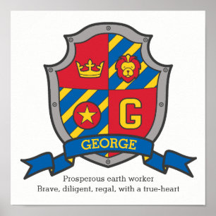George boys noemden heraldry shield poster