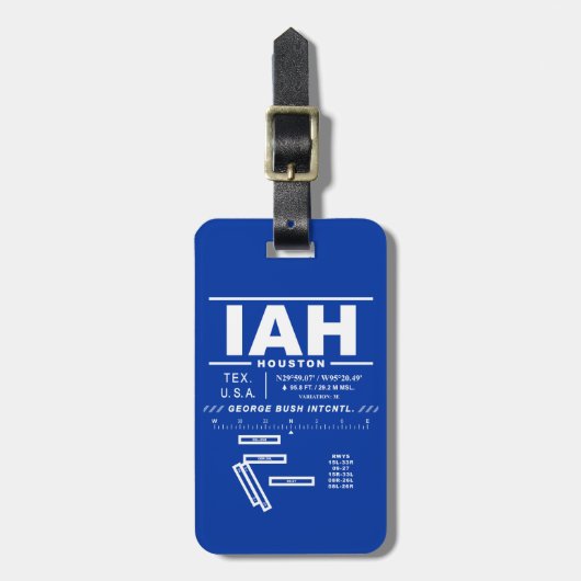 George Bush Intcntl Airport IAH Bagage Label (Voorkant verticaal)