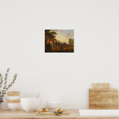 George Caleb Bingham - Afschieten voor het rundvle Poster (Keuken)
