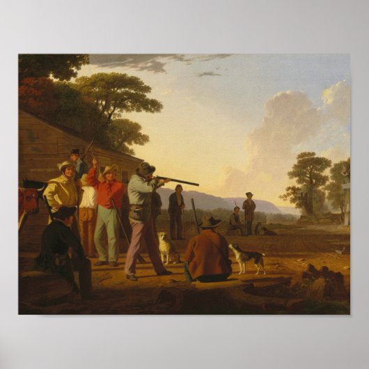 George Caleb Bingham - Afschieten voor het rundvle Poster (Voorkant)
