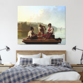 George Caleb Bingham Boatmen op de Missouri Canvas Afdruk (Insitu (Slaapkamer))