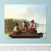 George Caleb Bingham Boatmen op de Missouri Canvas Afdruk (Insitu (Houten vloer))