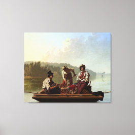 George Caleb Bingham Boatmen op de Missouri Canvas Afdruk