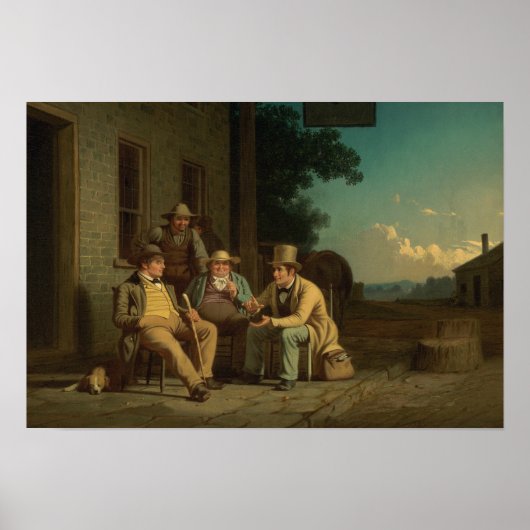 George Caleb Bingham - Canvassing voor een stemmin Poster (Voorkant)