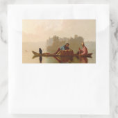 George Caleb Bingham - dalende handelsstromen Rechthoekige Sticker (Tas)