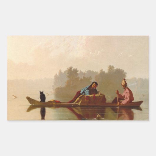 George Caleb Bingham - dalende handelsstromen Rechthoekige Sticker (Voorkant)