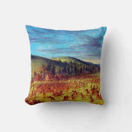 George Catlin Ball-play van de Choctaw Ball Up Kussen