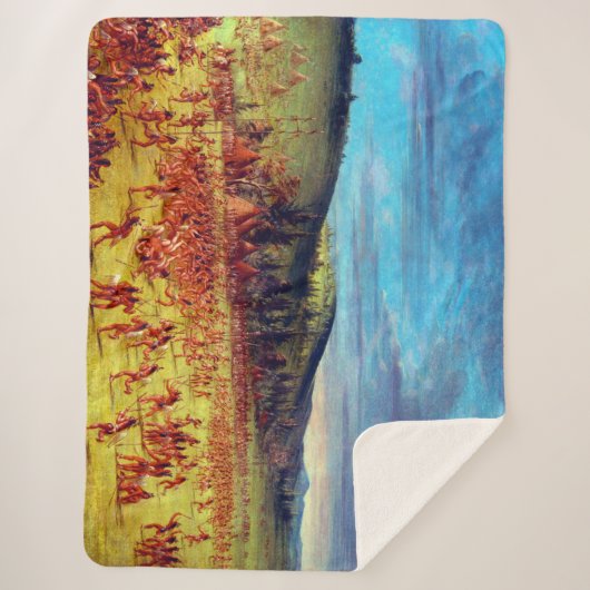 George Catlin Ball-play van de Choctaw Ball Up Sherpa Deken (Voorkant)