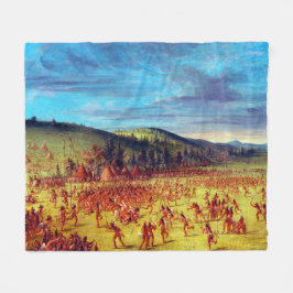 George Catlin Balspel van de Choctaw Bal Omhoog Fleece Deken