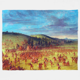 George Catlin Balspel van de Choctaw Bal Omhoog Fleece Deken