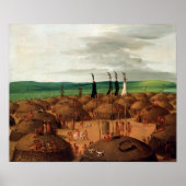 George Catlin Bird's-eye Uitzicht van het Mandan Poster (Voorkant)