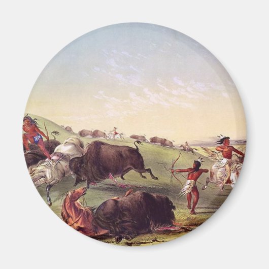 George Catlin - Buffalo Hunt Magneet (Voorkant)