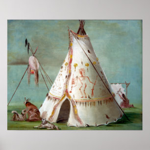 George Catlin Crow Lodge of 25 Buffalo Poster