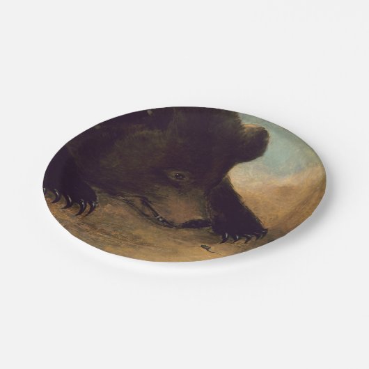 George Catlin - Grizzly Beer and Mouse Papieren Bordje (Gekanteld)