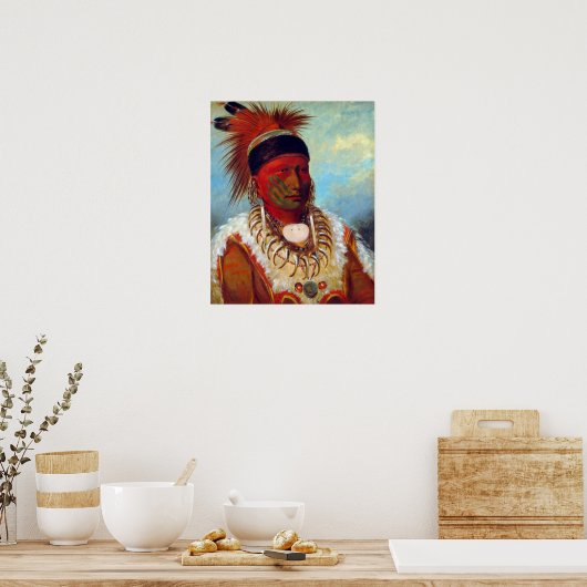 George Catlin The White Cloud, Hoofd Chief Poster (Keuken)