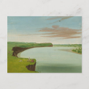 George Catlin - Verre uitzicht op het Mandan-dorp Briefkaart