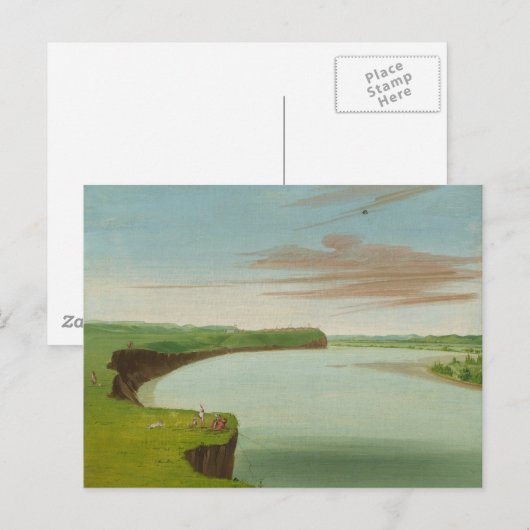 George Catlin - Verre Uitzicht van het Mandan Vill Briefkaart (Voorkant / Achterkant)